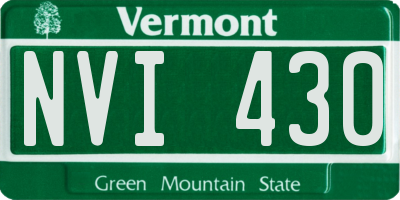 VT license plate NVI430
