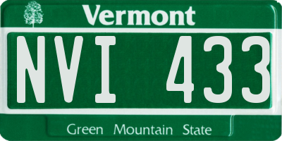 VT license plate NVI433