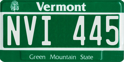 VT license plate NVI445