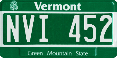 VT license plate NVI452