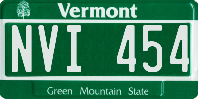 VT license plate NVI454