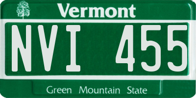 VT license plate NVI455
