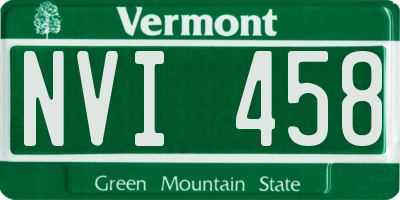 VT license plate NVI458