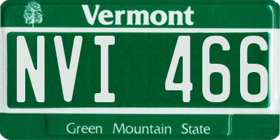 VT license plate NVI466