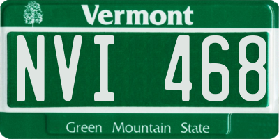 VT license plate NVI468