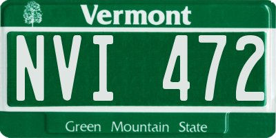 VT license plate NVI472