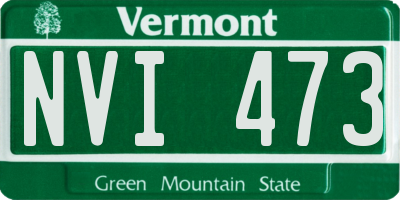 VT license plate NVI473