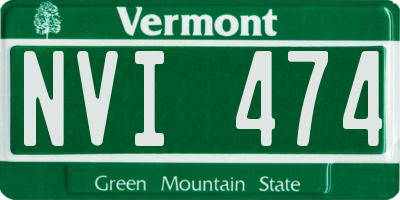VT license plate NVI474