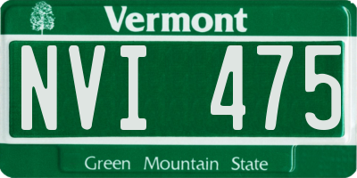 VT license plate NVI475