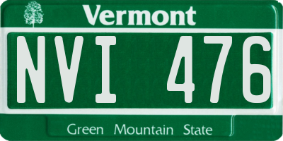 VT license plate NVI476