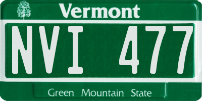 VT license plate NVI477