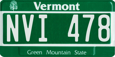 VT license plate NVI478