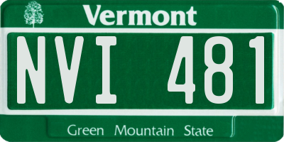 VT license plate NVI481