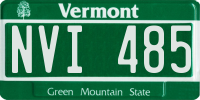 VT license plate NVI485