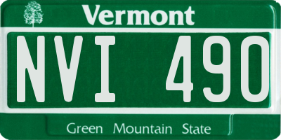 VT license plate NVI490