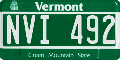 VT license plate NVI492
