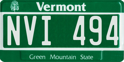 VT license plate NVI494