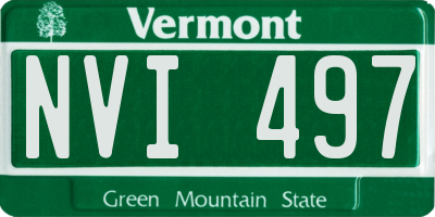 VT license plate NVI497