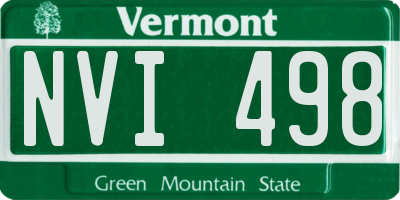 VT license plate NVI498