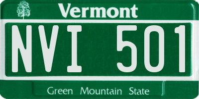 VT license plate NVI501