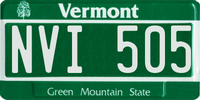 VT license plate NVI505
