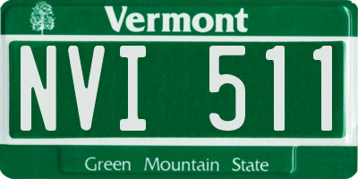 VT license plate NVI511