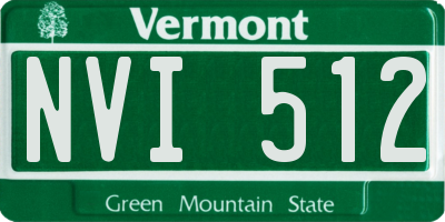 VT license plate NVI512