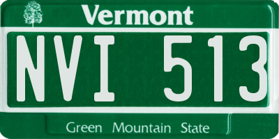 VT license plate NVI513