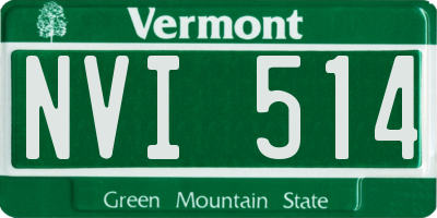 VT license plate NVI514