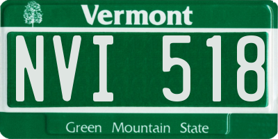VT license plate NVI518