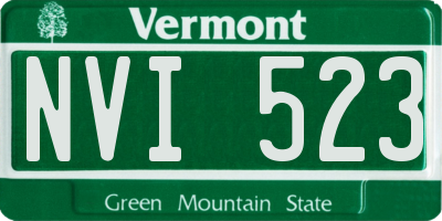 VT license plate NVI523