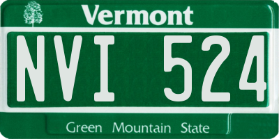 VT license plate NVI524