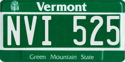 VT license plate NVI525