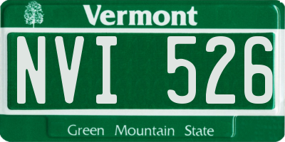 VT license plate NVI526