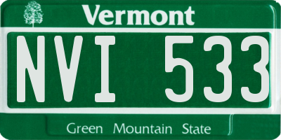 VT license plate NVI533