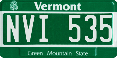 VT license plate NVI535