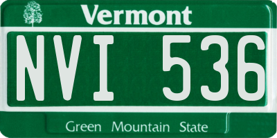 VT license plate NVI536