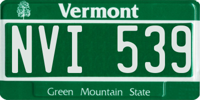 VT license plate NVI539