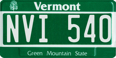 VT license plate NVI540