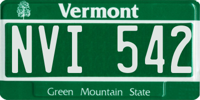 VT license plate NVI542