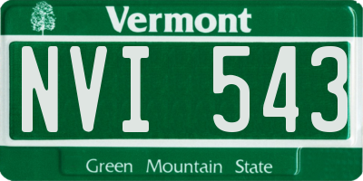 VT license plate NVI543