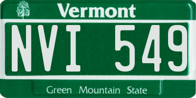 VT license plate NVI549