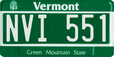 VT license plate NVI551