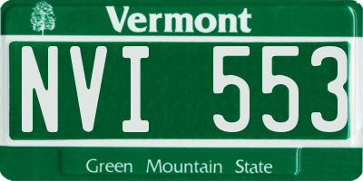 VT license plate NVI553