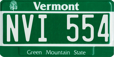 VT license plate NVI554