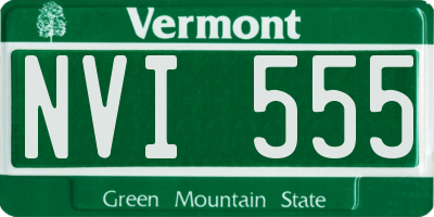 VT license plate NVI555