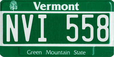 VT license plate NVI558