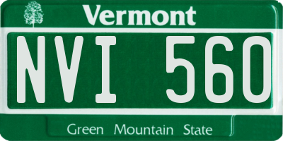 VT license plate NVI560