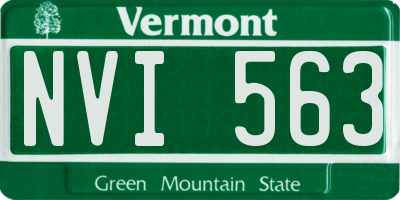 VT license plate NVI563
