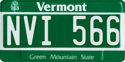 VT license plate NVI566